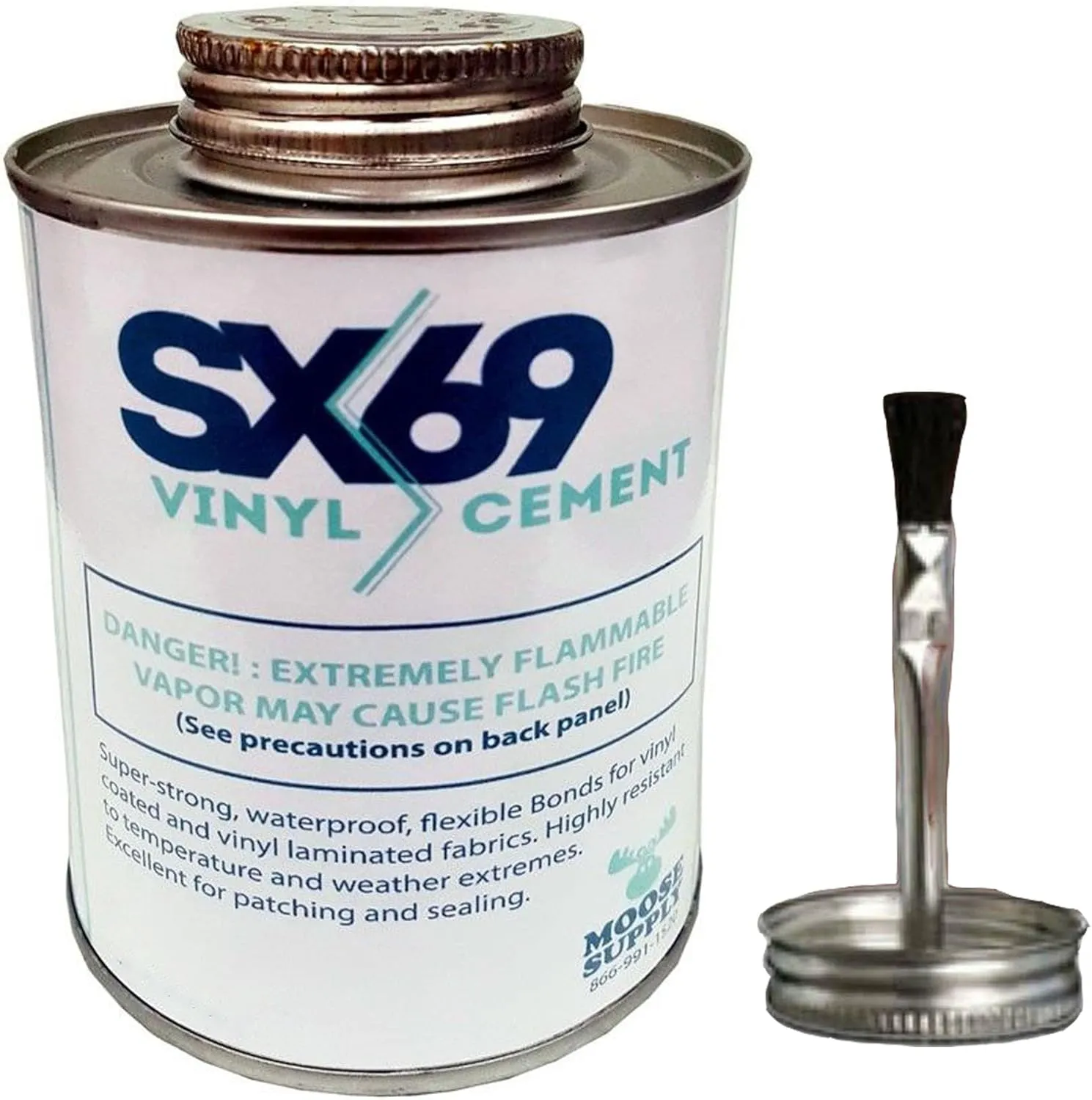 SX 69 Vinyl Repair Kit | Inflatable Bounce House Repair Kit | Includes 4 Ounce Adhesive and Vinyl Roll | for Flexible, Waterproof Repairs of Tears, Punctures, and Holes