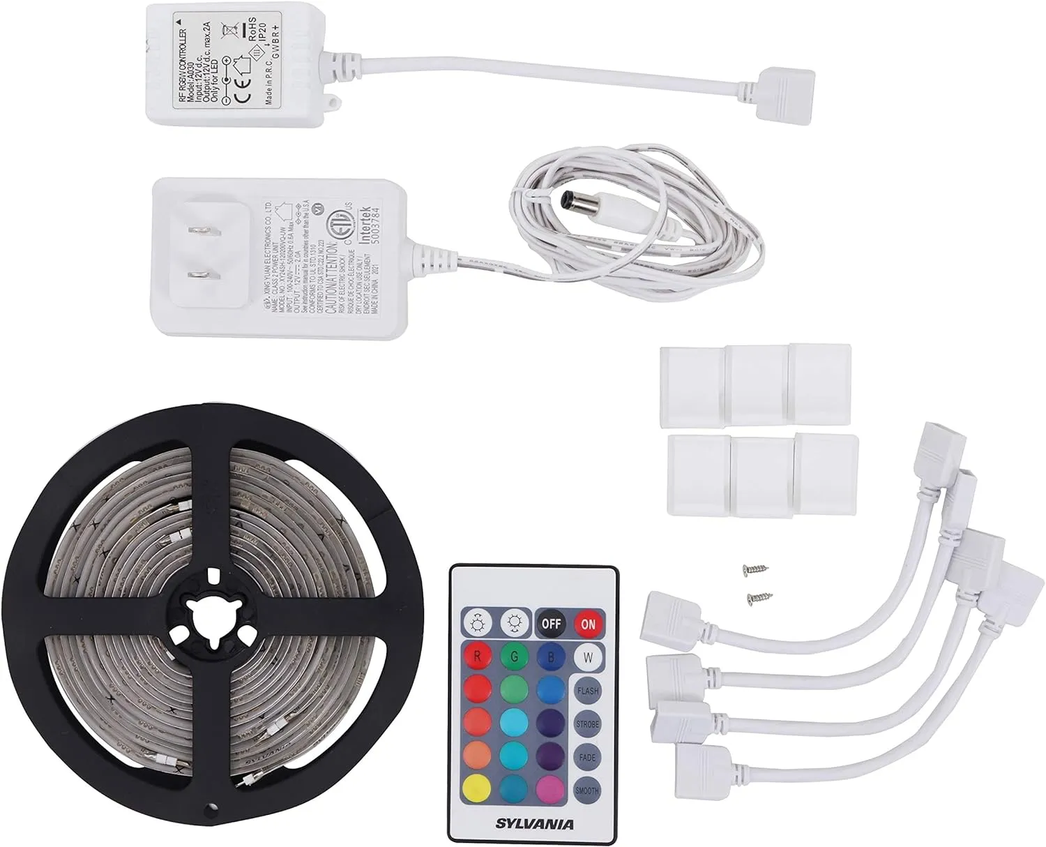 SYLVANIA LED Remote Control Mosaic Flexible Light Strip Starter Kit, 16 Color Options, Dimmable, 10 Feet - 1 Pack (65482)