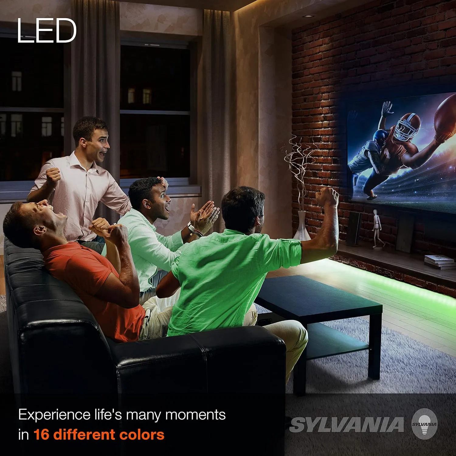 SYLVANIA LED Remote Control Mosaic Flexible Light Strip Starter Kit, 16 Color Options, Dimmable, 10 Feet - 1 Pack (65482)