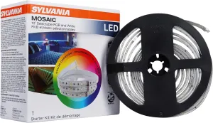 SYLVANIA LED Remote Control Mosaic Flexible Light Strip Starter Kit, 16 Color Options, Dimmable, 10 Feet - 1 Pack (65482)