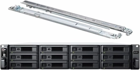 Synology RackStation RS2423RP  NAS Server with Ryzen 3.35GHz CPU, 32GB Memory, 96TB HDD Storage, 10GbE LAN Ports, Redundant Power, DSM Operating System Bundle with Rail kit