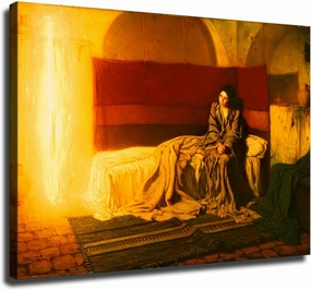 Tanner's Annunciation Poster Canvas Print Painting Picture Wall Art Home Hallway Bedroom Living Room Decor (frame,12x16 inch)