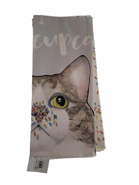Tea Towel Cup Cake Cat 2pc Urb21075