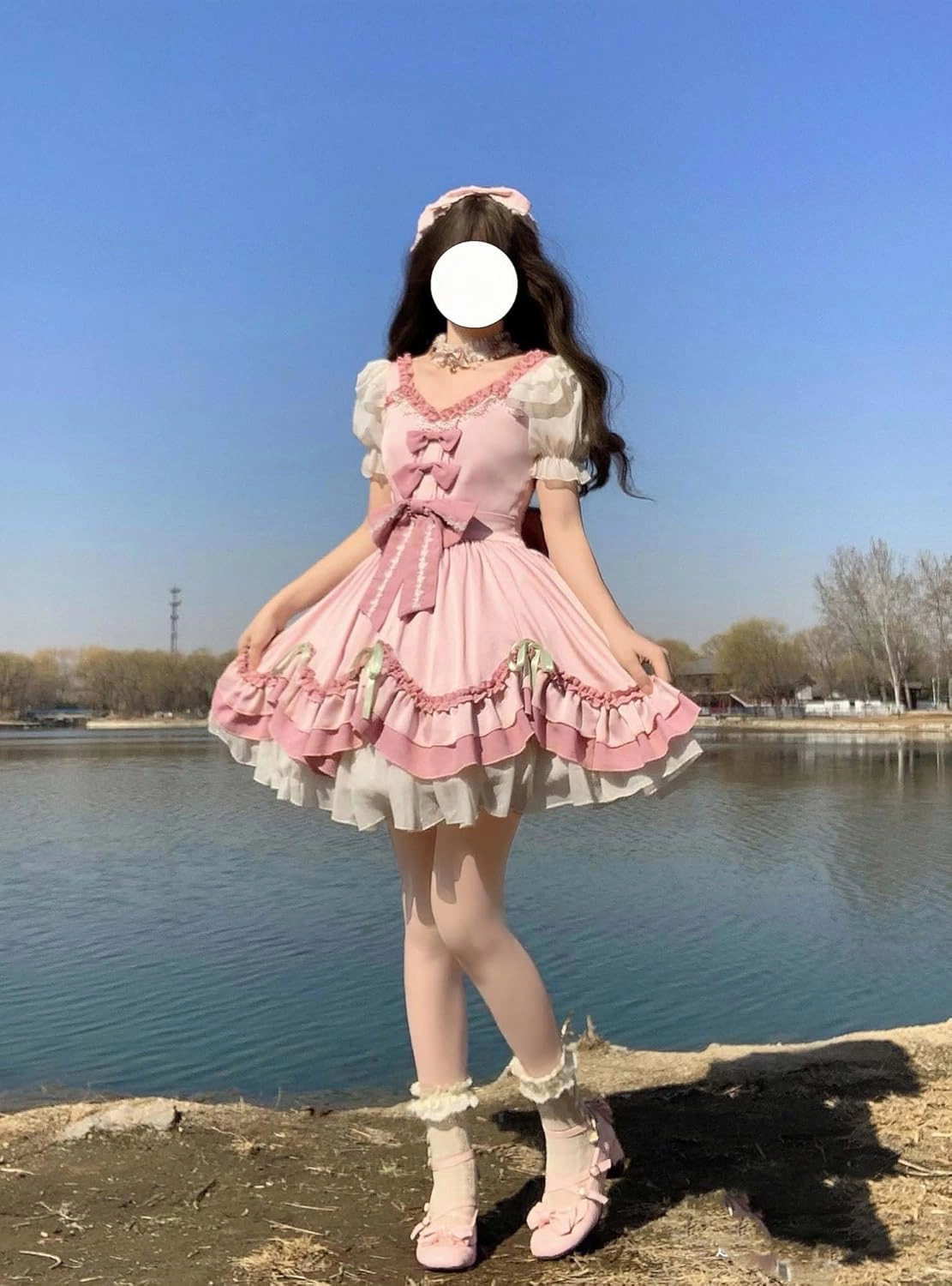 Teens Summer Lolita Dress Cocktail Party Graduation Kawaii Short Puff Sleeve Ruffle Homecoming Juniors Dresses