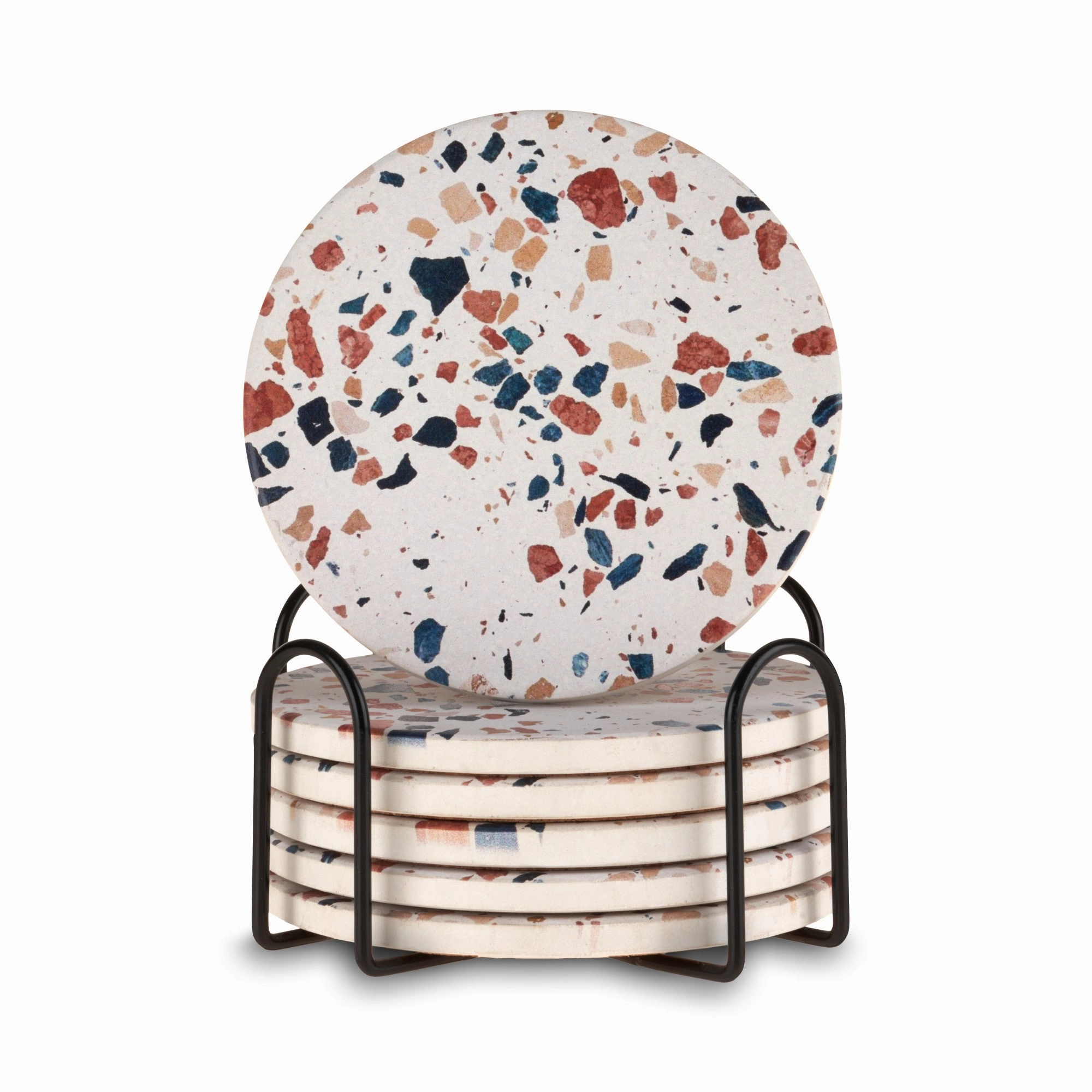 Terrazzo stoneware coasters by twine