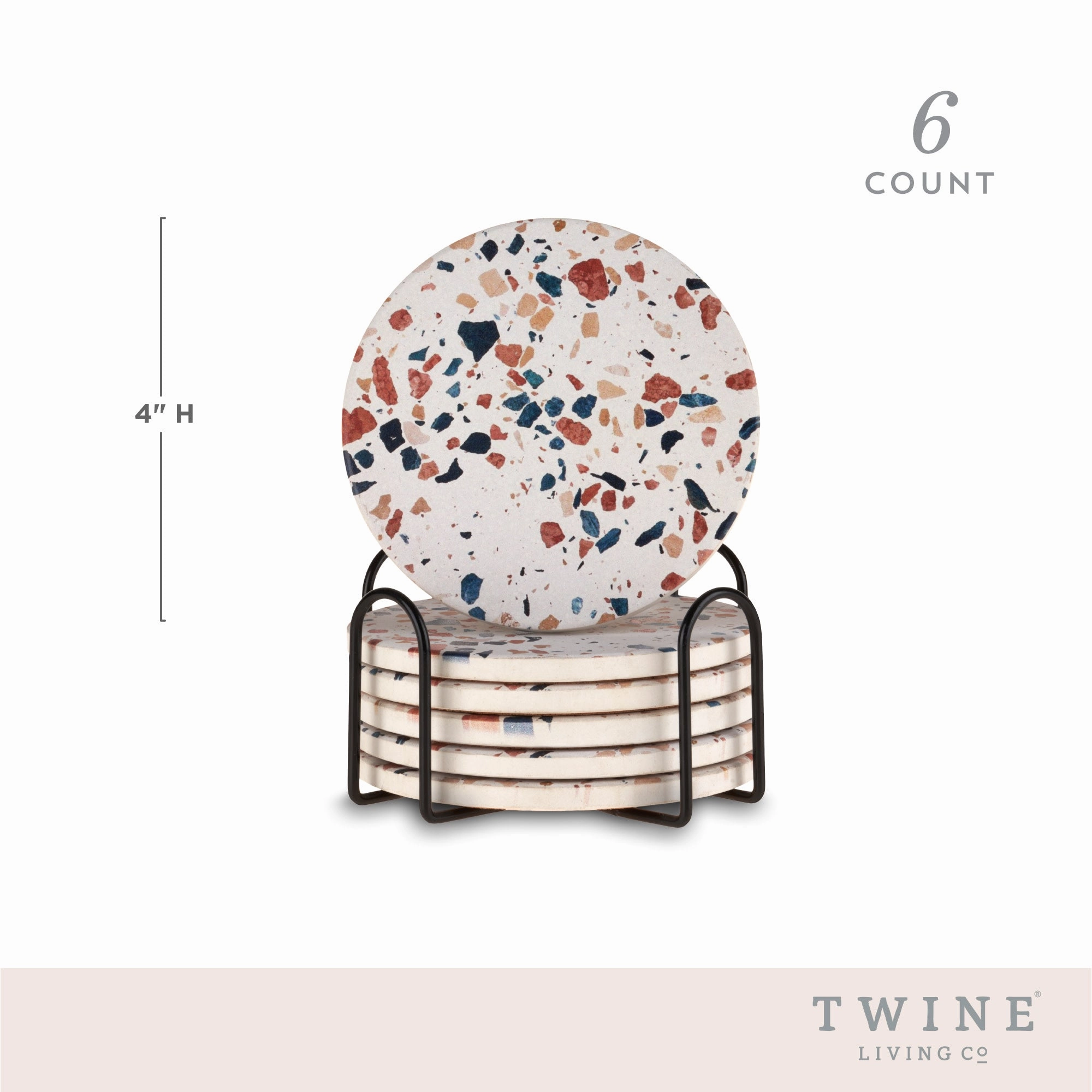 Terrazzo stoneware coasters by twine