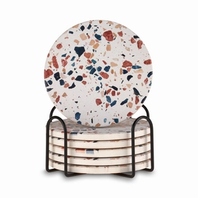 Terrazzo stoneware coasters by twine