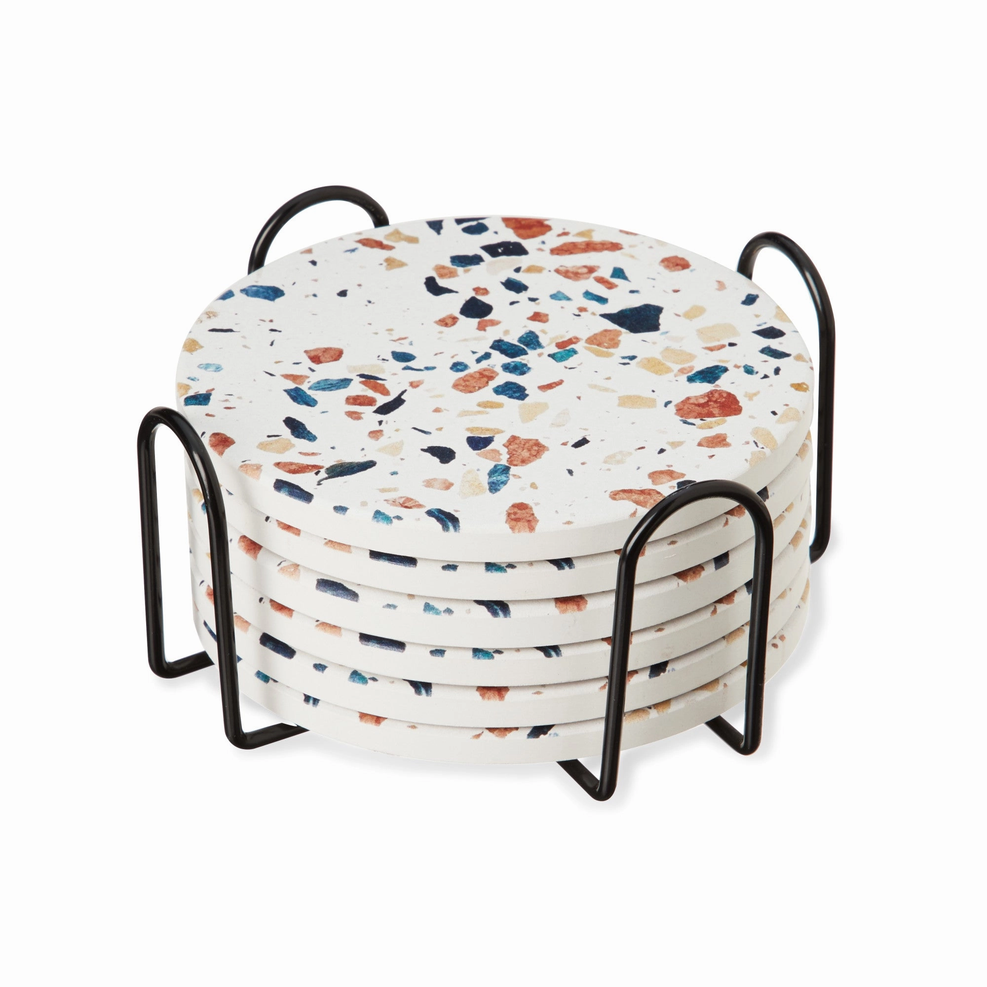 Terrazzo stoneware coasters by twine
