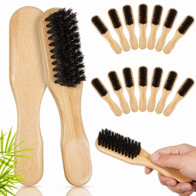 Tessco for You 36 Pack Boar Bristle Hair Brushes - Natural Wooden Handle Brushes for Thick Hair, Beard, Frizz Control, Pet Grooming, Smoothing Flyaways - Dual Use for Women, Men, Cat & Dog