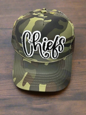 Texas True Threads Chiefs Chenille Patch Camo Trucker Cap by Randi Mahomes