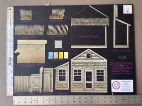 THE DIXIE SWIM CLUB -Hand painted Color Exterior Set Elevation by Todd Potter