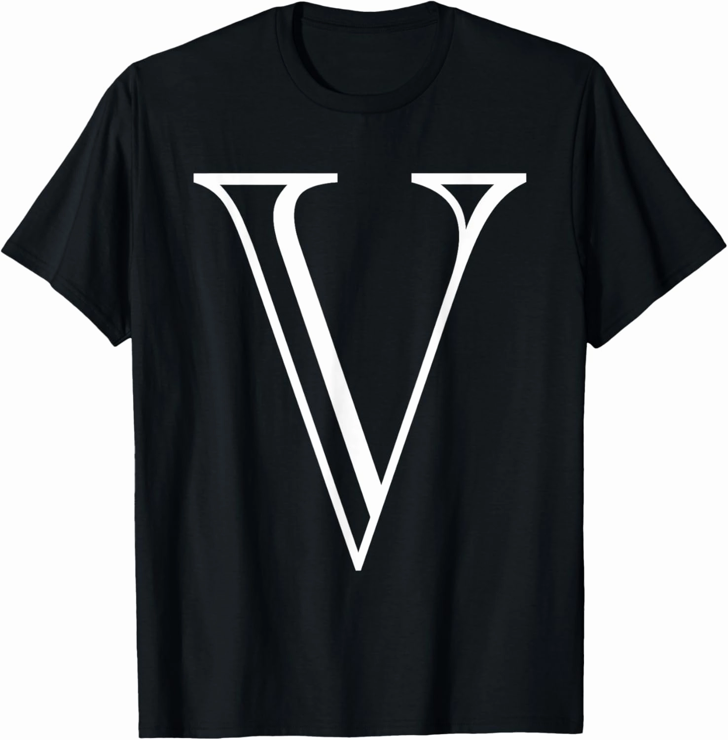 The Letter V Classic Style Capital Alphabet Monogram Initial T-Shirt