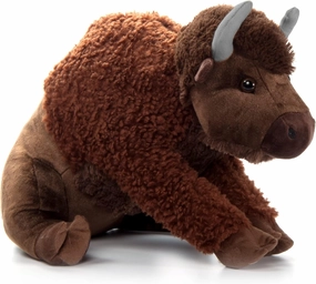 The Petting Zoo Bison Plushie, Gifts for Kids, Wild Onez Wildlife Animals, Jumbo Brown Bison Plush Toy 20 inches