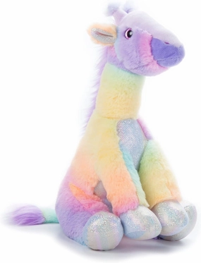 The Petting Zoo Giraffe Stuffed Animal Plushie, Ombrez Wildlife Animals, Rainbow Zoologee Giraffe Plush Toy 14 inches