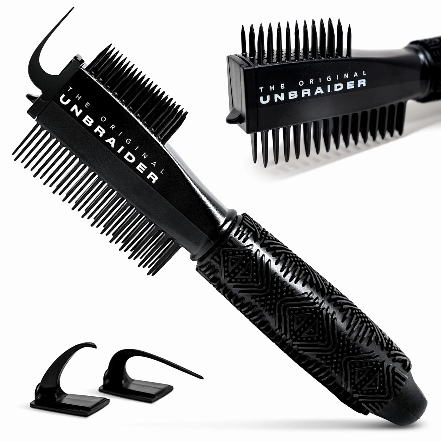The UnBraider Detangler Brush For Braids | Unbraider To Take Braids Out | Premium Unbraiding Hair Brushes For Women | No Tugging & Breakage | All Hair Types | Black Onyx | 1 Count