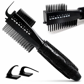 The UnBraider Detangler Brush For Braids | Unbraider To Take Braids Out | Premium Unbraiding Hair Brushes For Women | No Tugging & Breakage | All Hair Types | Black Onyx | 1 Count