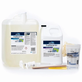 TotalBoat 5:1 Marine Epoxy Resin Kit for Bonding, Filleting, Coating, and Laminating - Use for Fiberglass, Wood, Carbon Fiber, Boat Building, Repairs, Woodworking (4.5 Gallon, Slow Hardener, Pumps)