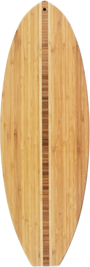 Totally Bamboo Surfboard Shaped Bamboo Wood Cutting Board and Charcuterie Serving Board, 23" x 7-1/2"