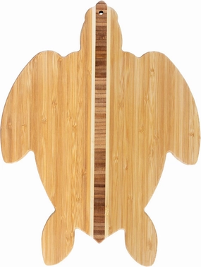 Totally Bamboo Sea Turtle Shaped Cutting Board and Charcuterie Serving Tray, Great for Wall Display