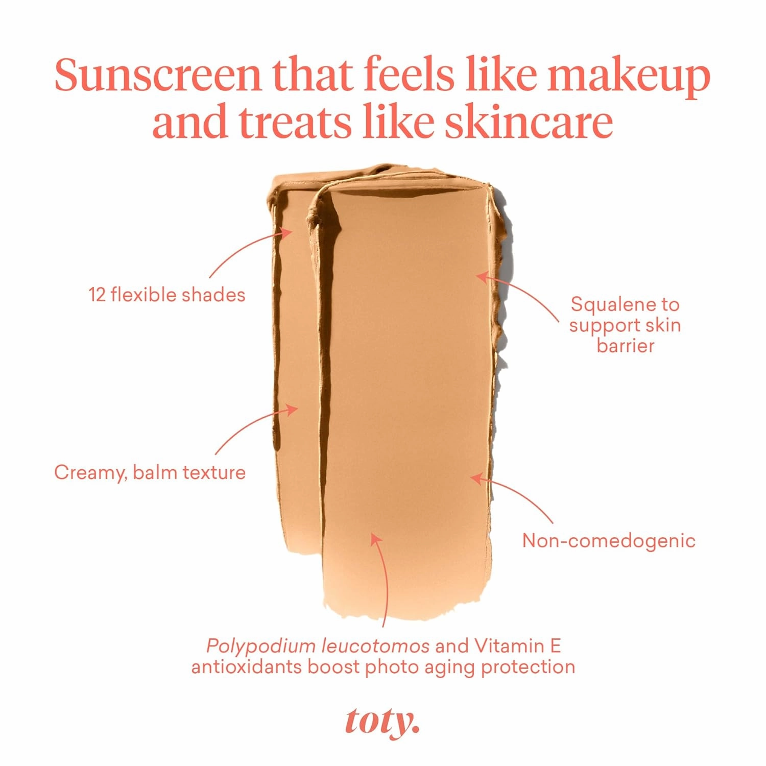 Toty by Sofia Vergara - Ilumina CC Creamy Compact SPF 50  Mineral Broad Spectrum Sunscreen for Face - Tinted Blurring Balm SPF- Matte, Light Coverage - Water & Sweat Resistant - All Skin Types - 3N