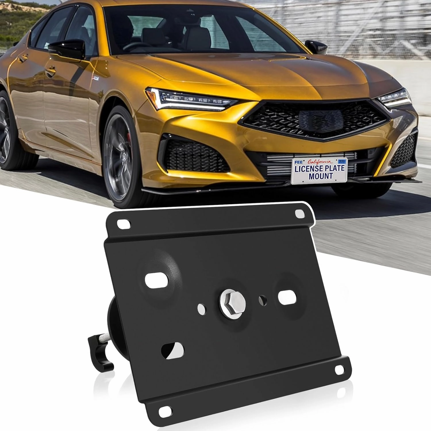 Tow Hook Adapater Do Drill Front License Plate Mounting Bracket Holder Compatible with All New Acura Integra (DE)