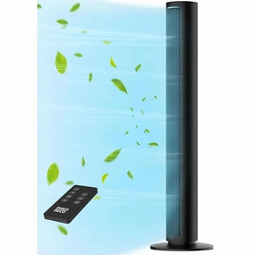 Tower Fan For Bedroom, 40 Inch Bladeless Fan, 80 ° Oscillating Fan, Silent Floor Fan With Remote Control Led, 4-Speed Multiple Modes, 7h Timer, Large Air Outlet
