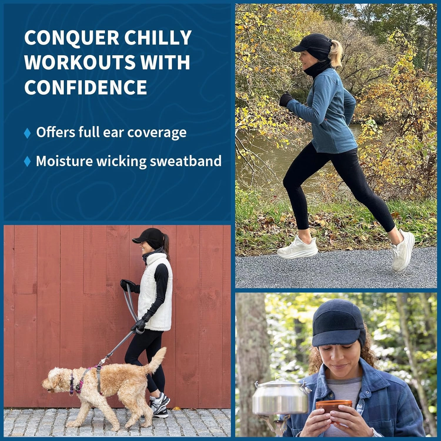 TrailHeads Fleece Ponytail Hat for Women – Trailblazer Reflective Winter Hat with Ponytail Hole for Workouts