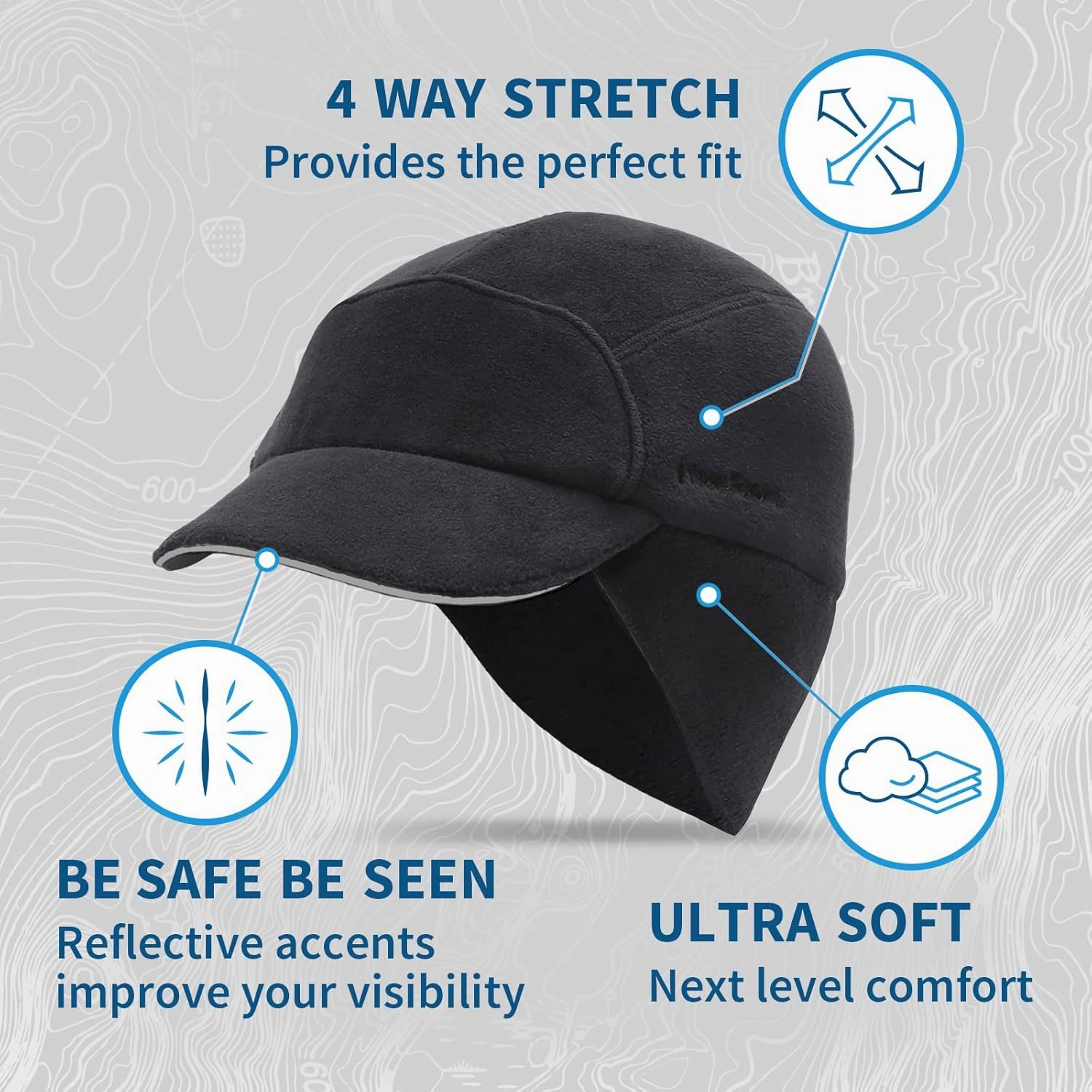 TrailHeads Fleece Ponytail Hat for Women – Trailblazer Reflective Winter Hat with Ponytail Hole for Workouts