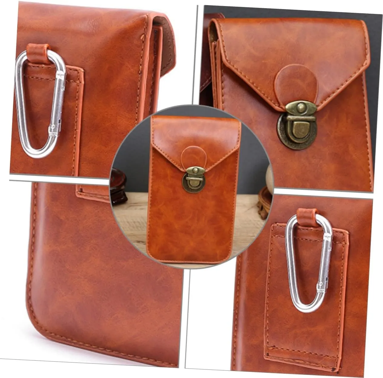 Travel Pouch Phone Wallet Lightweight Cellphone Bag Mini Pouch for Men Waterproof Pu Stylish for Dad for Occasions