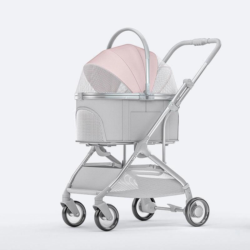 Travel Detachable Cat Stroller Pet Carrier With Wheels