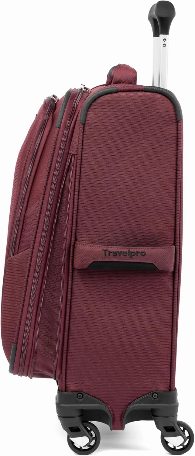 Travelpro Maxlite 5 Softside Expandable Carry on Luggage with 4 Spinner Wheels, Lightweight Suitcase, Men and Women, Burgundy, Compact Carry on 20-Inch