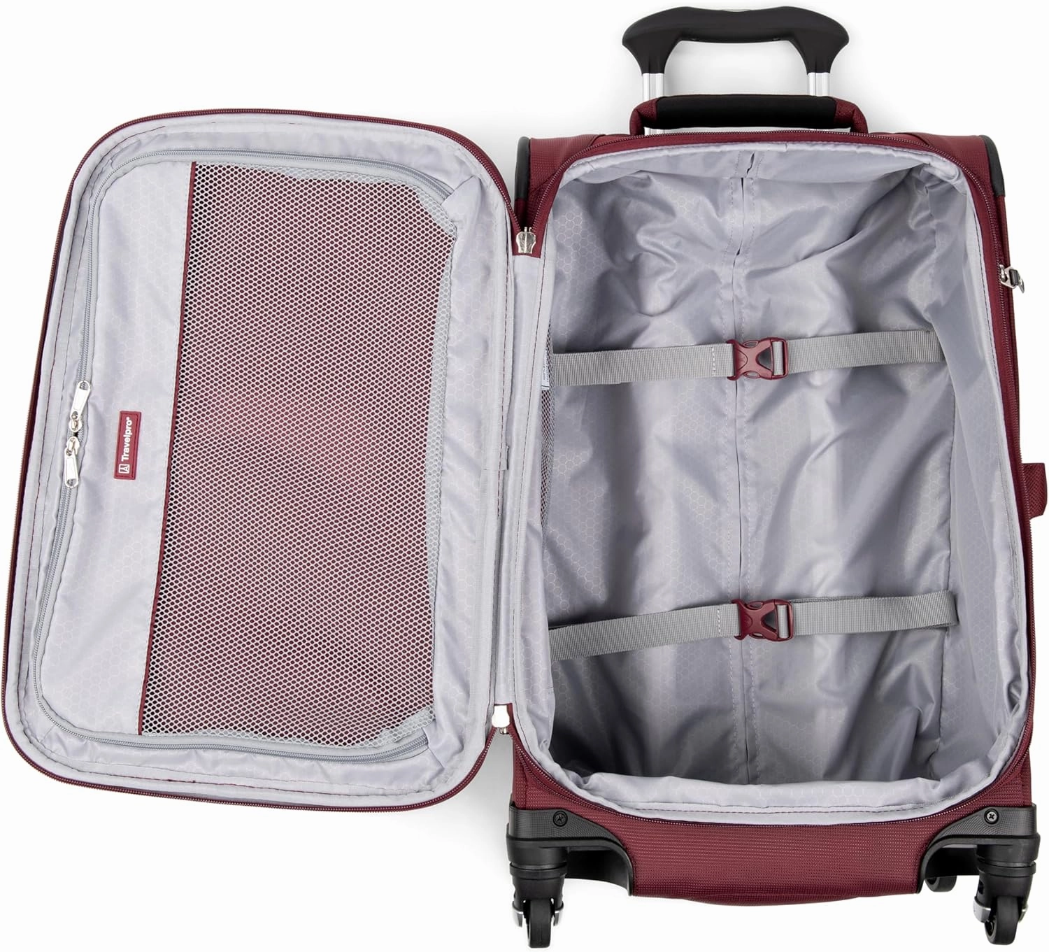 Travelpro Maxlite 5 Softside Expandable Carry on Luggage with 4 Spinner Wheels, Lightweight Suitcase, Men and Women, Burgundy, Compact Carry on 20-Inch