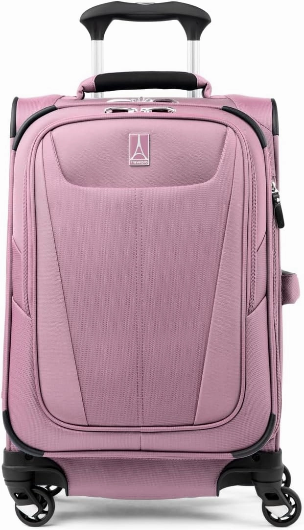 Travelpro Maxlite 5 Softside Expandable Carry on Luggage with 4 Spinner Wheels, Lightweight Suitcase, Men and Women, Orchid Pink Purple, Compact Carry on 20-Inch