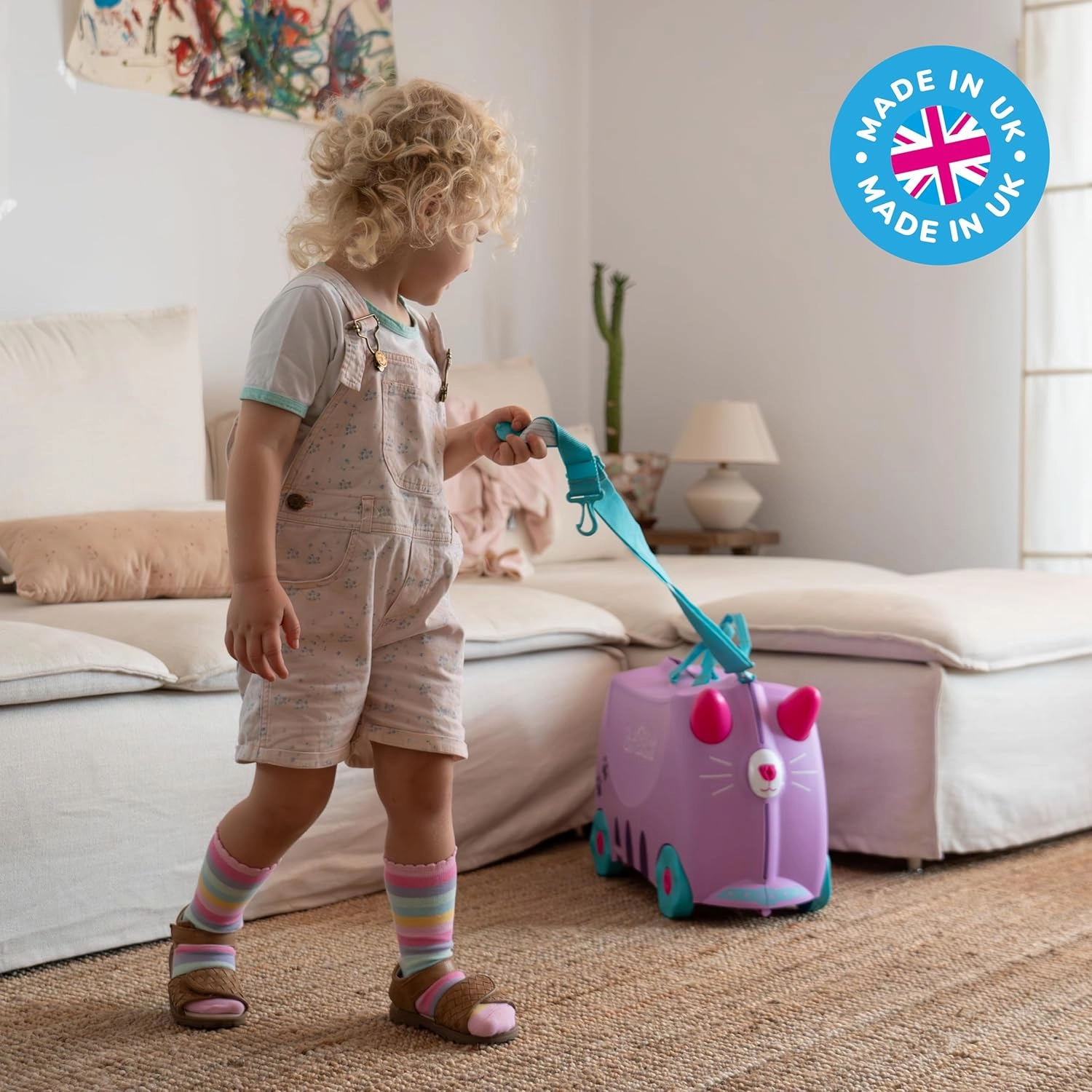 Trunki Ride-On Kids Suitcase | Tow-Along Toddler Luggage | Carry-On Cute Bag with Wheels | Kids Luggage and Airplane Travel Essentials: Cassie Cat Lilac