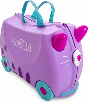 Trunki Ride-On Kids Suitcase | Tow-Along Toddler Luggage | Carry-On Cute Bag with Wheels | Kids Luggage and Airplane Travel Essentials: Cassie Cat Lilac