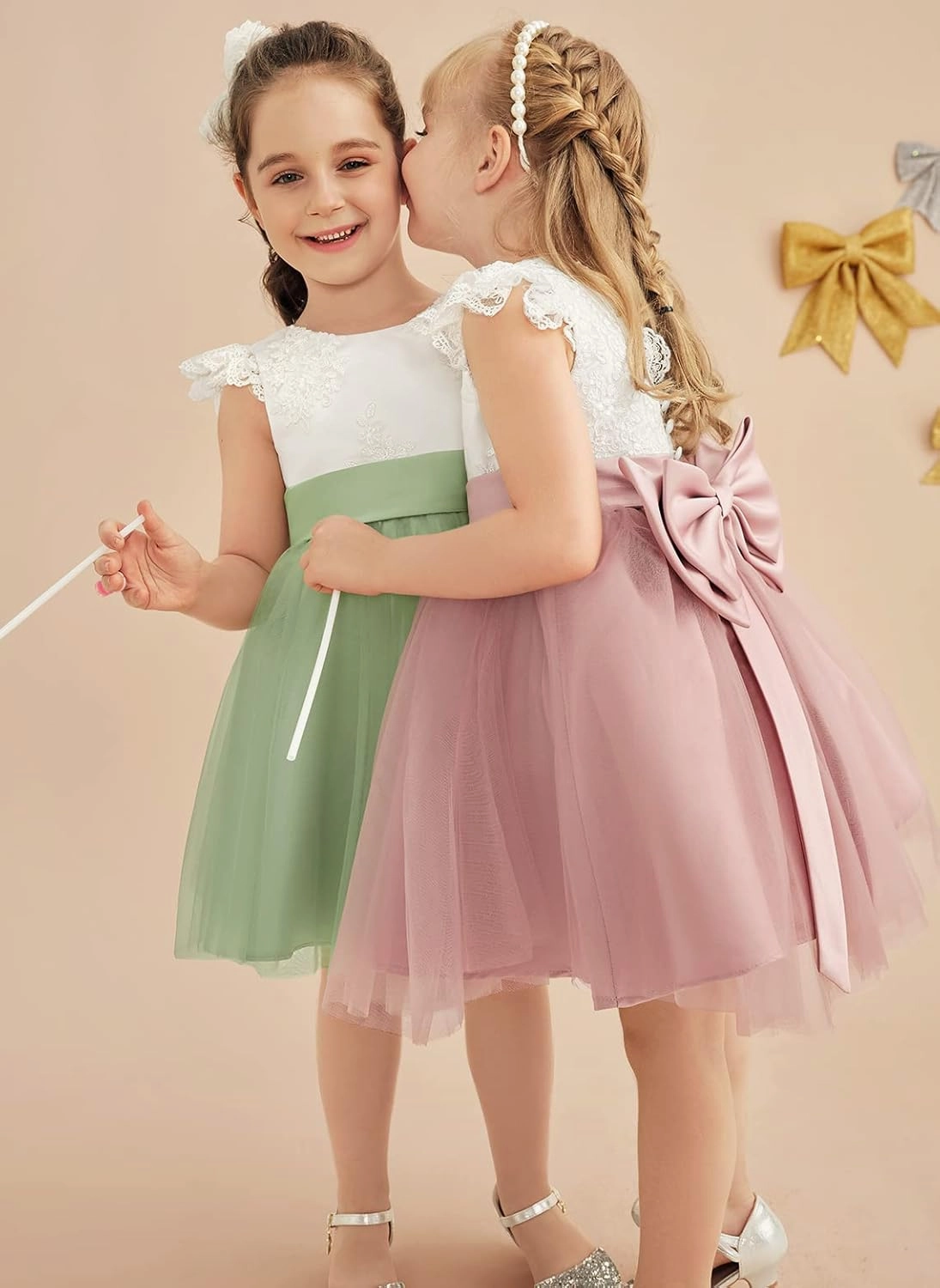 Tulle Flower Girl Dress for Wedding Cute Toddler Girls Party Dress Baby Kids Birthday Prom Ball Gowns