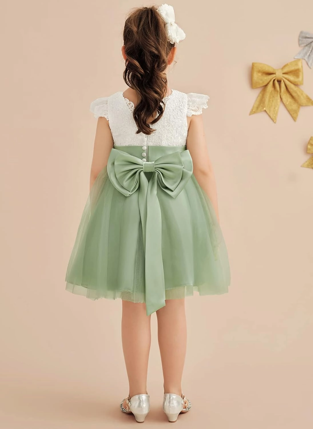 Tulle Flower Girl Dress for Wedding Cute Toddler Girls Party Dress Baby Kids Birthday Prom Ball Gowns