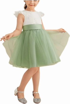 Tulle Flower Girl Dress for Wedding Cute Toddler Girls Party Dress Baby Kids Birthday Prom Ball Gowns