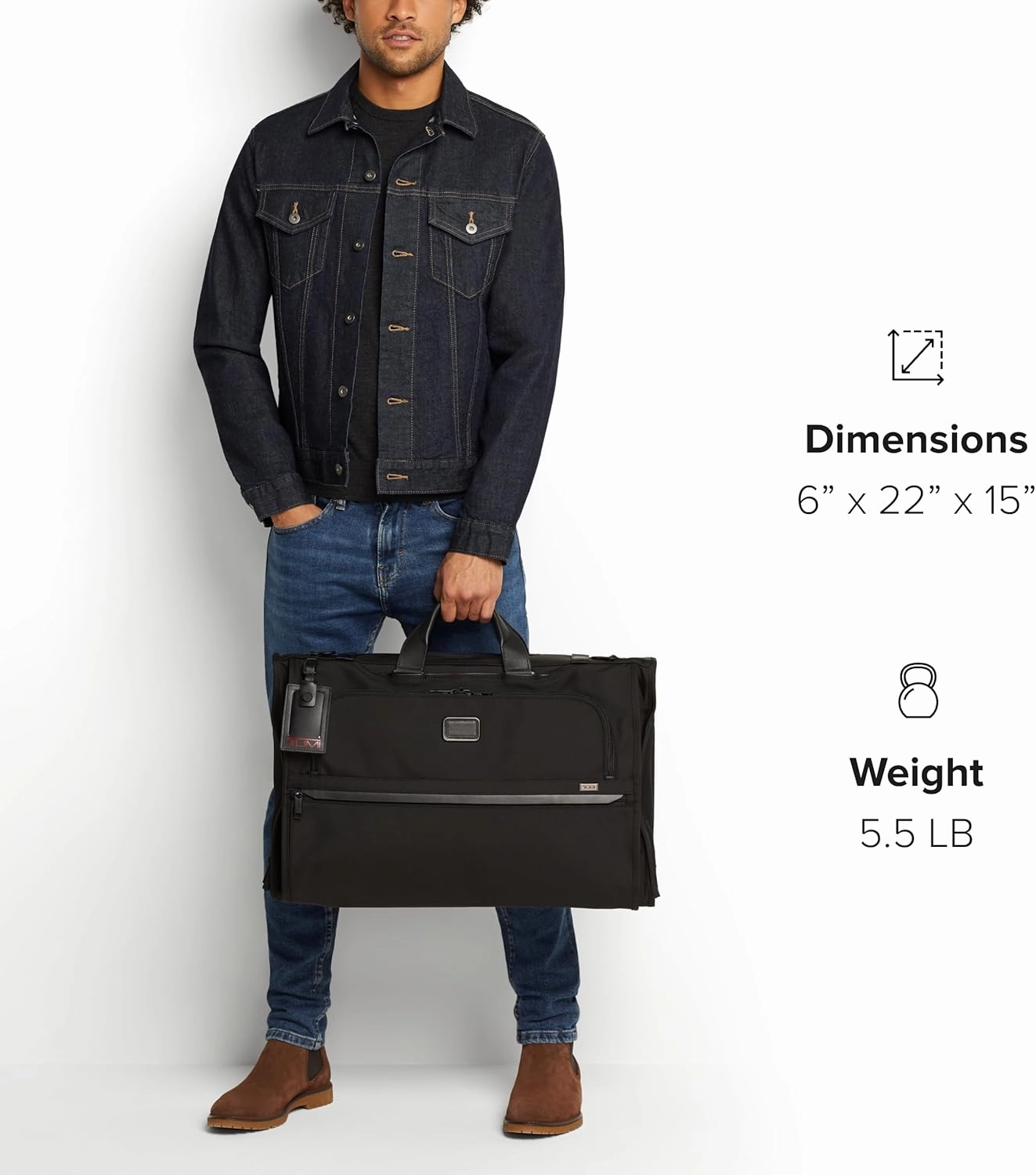 TUMI - Alpha Garment Bag Tri-Fold Carry-On - Gown & Suit Carrier - Travel Garment Bag - Hand Carry Luggage - TUMI Tracer - Black