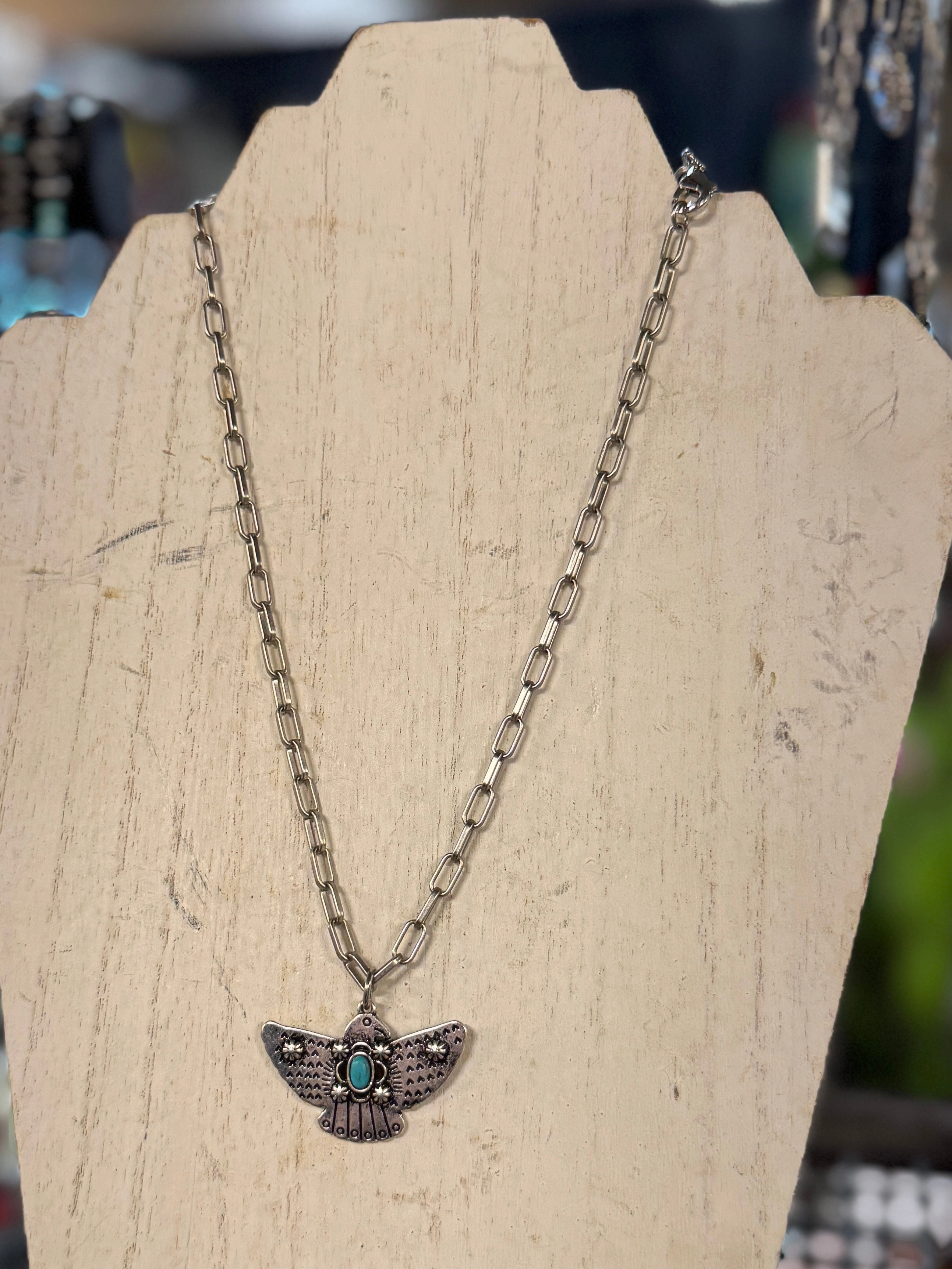 Turquoise Thunderbird Necklace