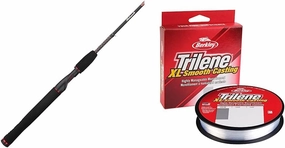 Ugly Stik GX2 Spinning Rod & Berkley Trilene® XL®, Clear, 6lb | 2.7kg, 330yd | 301m Monofilament Fishing Line, Suitable for Freshwater Environments