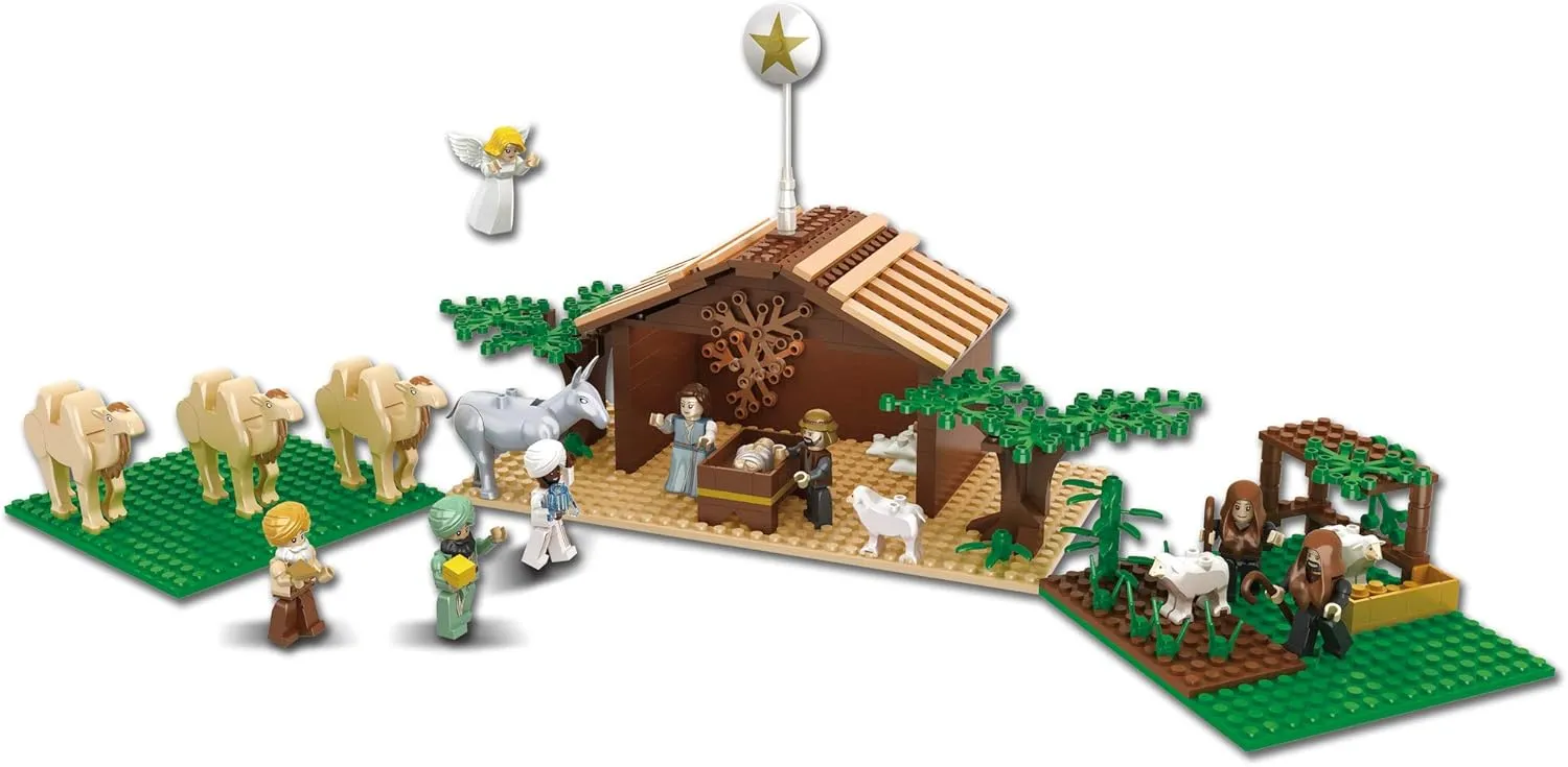 Ultimate Play Set: Large Indoor Scene, 15 Charming Characters, Stable, Trees - Perfect Christmas Decor & Memorable Stocking Stuffer