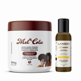 Ultimate Hair Bundle – 500g Mel Cola Hydrating Curl Definer & 60ml Coconut Mango Nourishing Oil for Deep Hydration, Frizz Control, Brilliant Shine & Ultimate Hold (Vegan, Paraben-Free)
