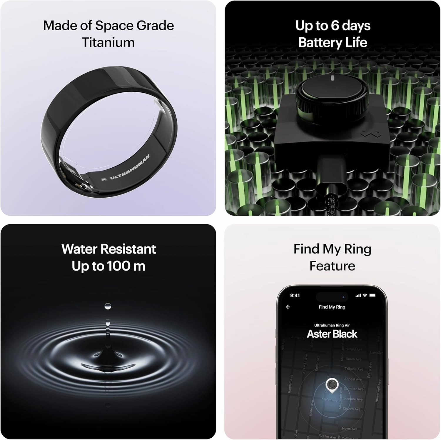 ULTRAHUMAN Ring AIR-Smart Ring Health Tracker, Size First Sizing Kit,Sleep Tracker,Smart Ring for Men/Women,Fitness Tracker (Made in India, Aster Black, 7)