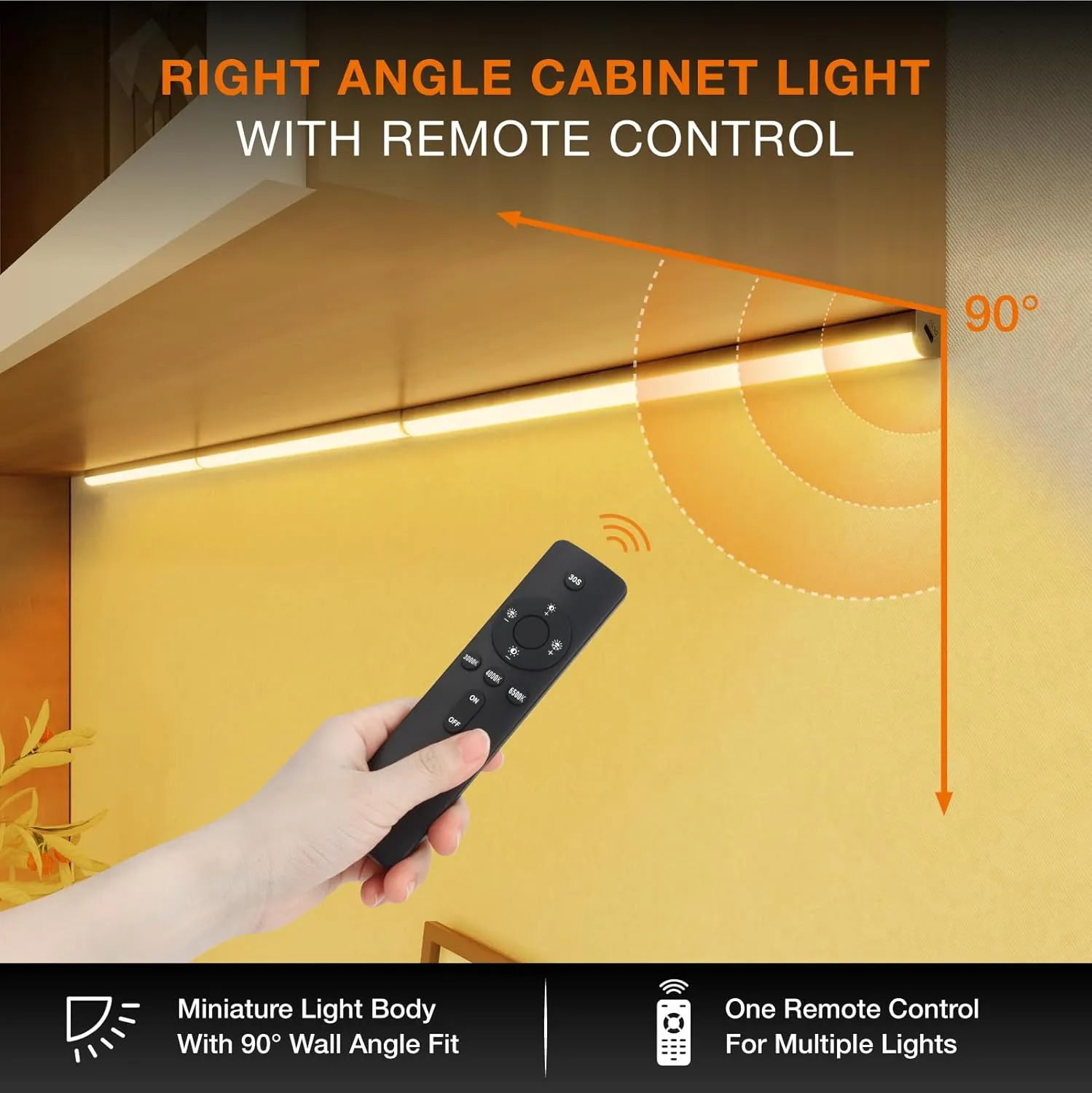 Under Cabinet Lights Remote Control,2 Pack Magnetic Dimmable Closet Lights,USB Rechargeable Wireless LED Shop Light,Ceiling and Under Counter Lights for Kitchen (Black, 30CM)