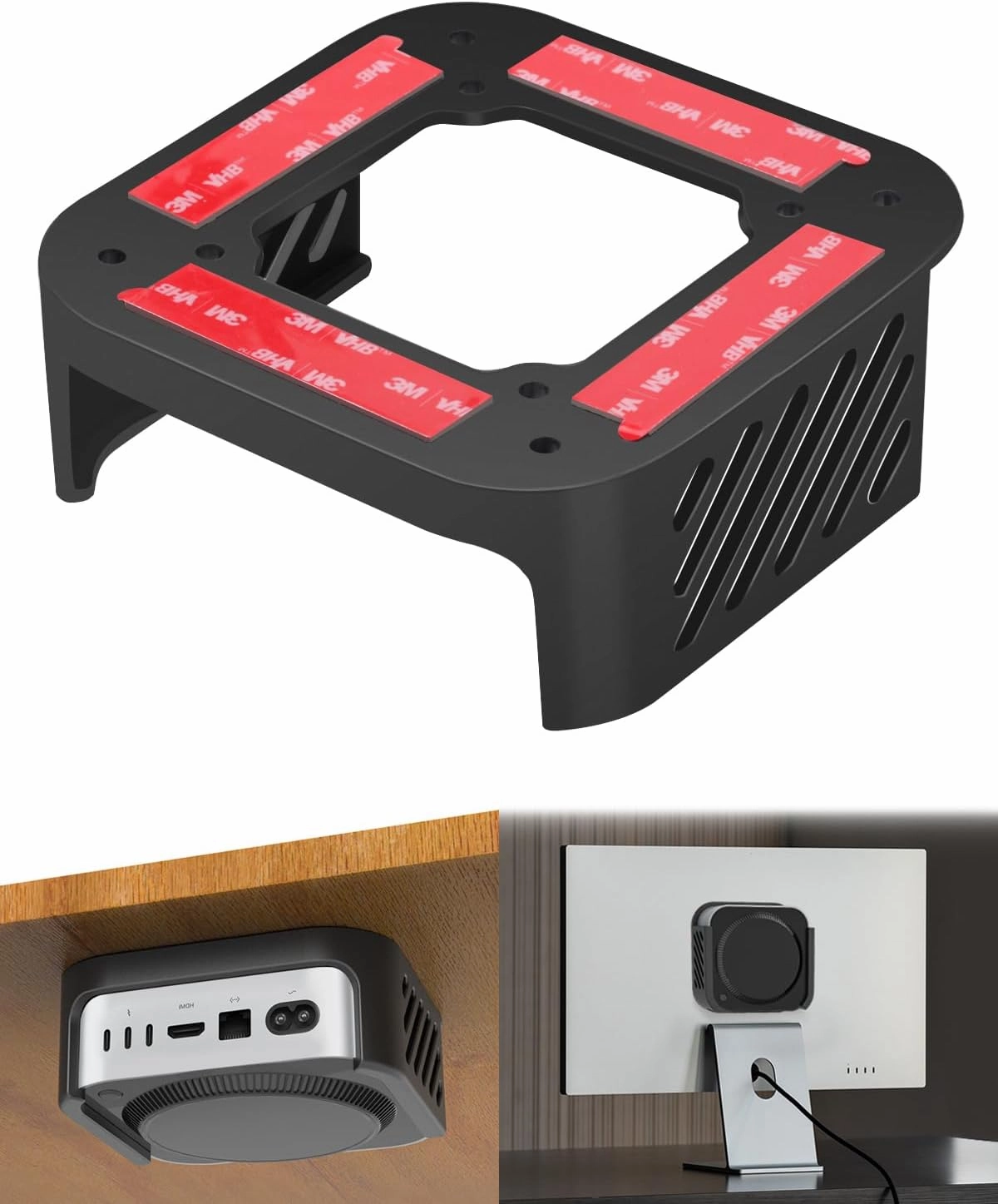 Under Desk Mount for 2024 Mac Mini M4/M4 Pro - Monitor VESA Mount for Mac Mini M4 - Wall Mount - Under Desk Stand - Accessories for Mac Mini M4