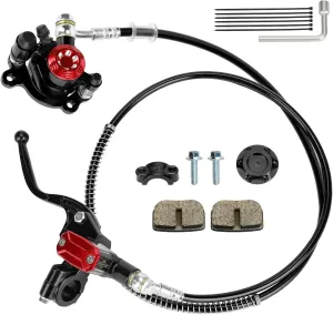 Upgraded Mini Bike Hydraulic Disc Brake Kit Compatible with Baja DB30 Doodle Bug Blitz Dirt Bug Racer Minibike Predator 79cc 97cc 212cc 2.8hp Engine with Brake Caliper Pad Part Black