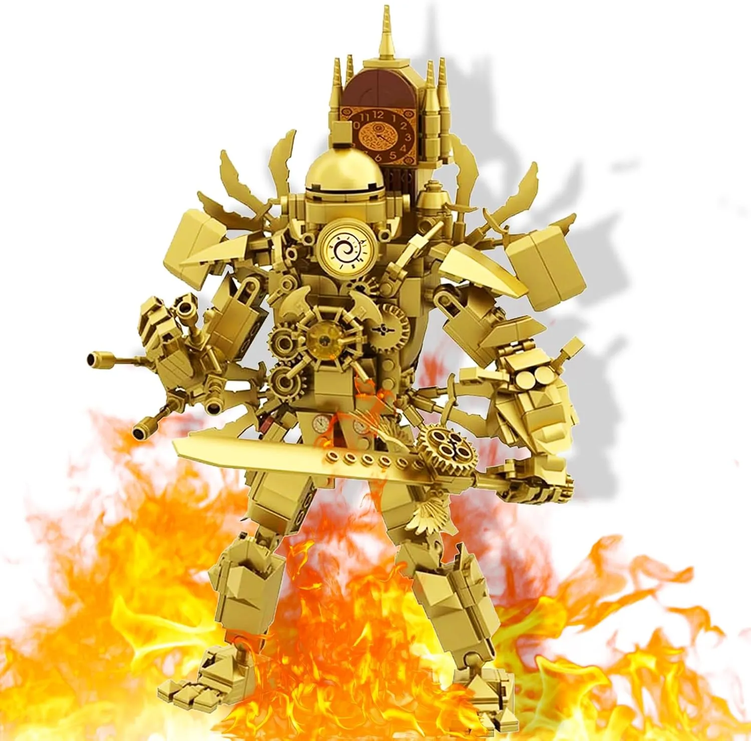 Upgraded Titan Clockman Block Toy, Skibid Toilet Blocks Toys Titan Clockman Model Set,Titan Clock Man Game Model Toys, Skibid Toilet Series Building Block Toy (B )