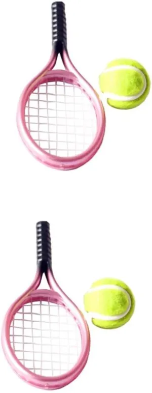 UPKOCH Mini Tennis Rackets and Model Random Color Accessories for Mini House Decoration