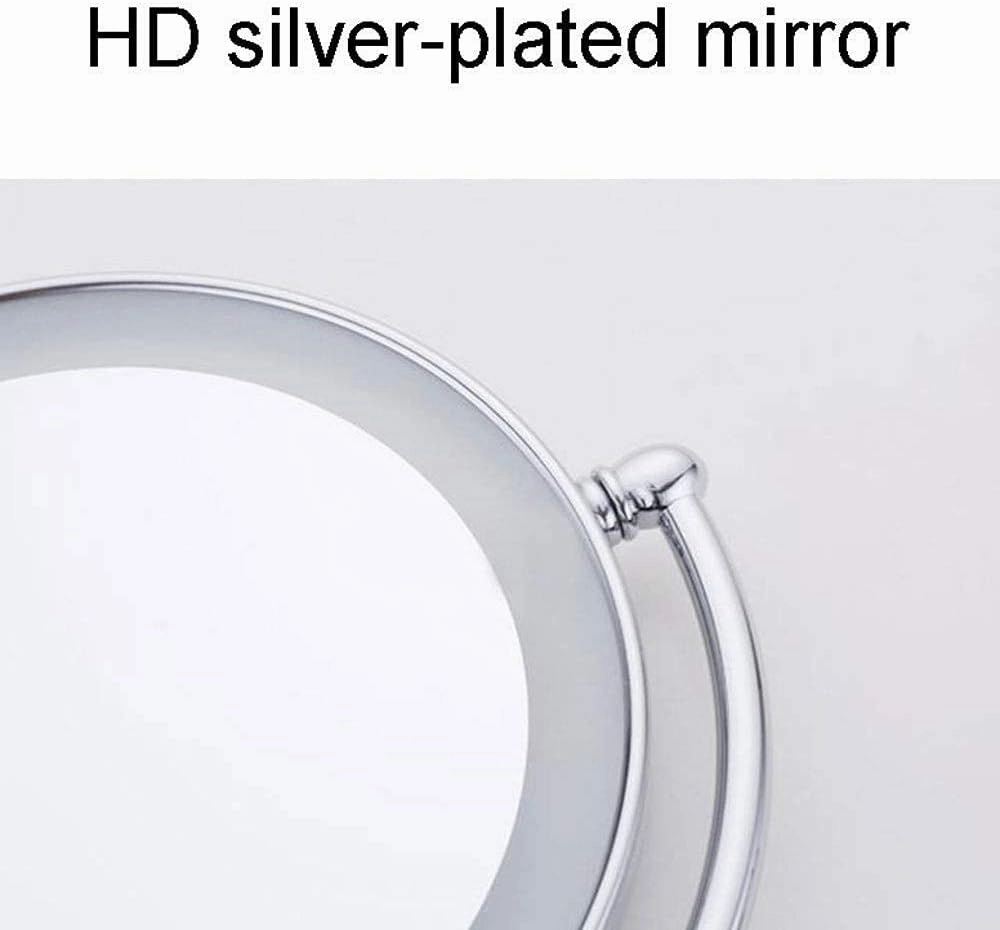 Vanity Mirror, Makeup Mirror Vanity Mirror Makeup Mirror,Led Bathroom Folding Vanity Mirror with Light Wall-Mounted Beauty Mirror for Bathroom Hotels Cosmetic Mirror(Zirconium Gold)